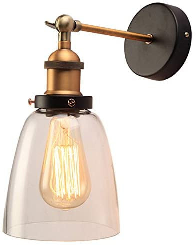 Barbara 1-light Clear Glass Edison Wall Lamp with Light Bulb