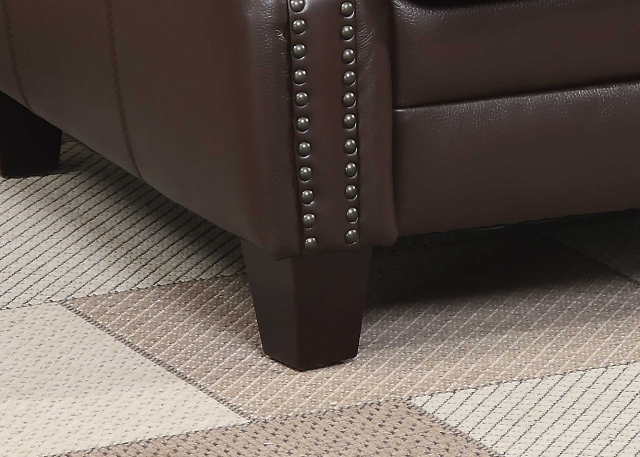 Brown Full Grain Leather Club Arm Chair