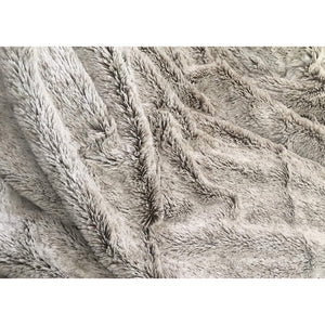 78.75" x 59" Luxury Gray Faux Throw Blanket And Black Fleece