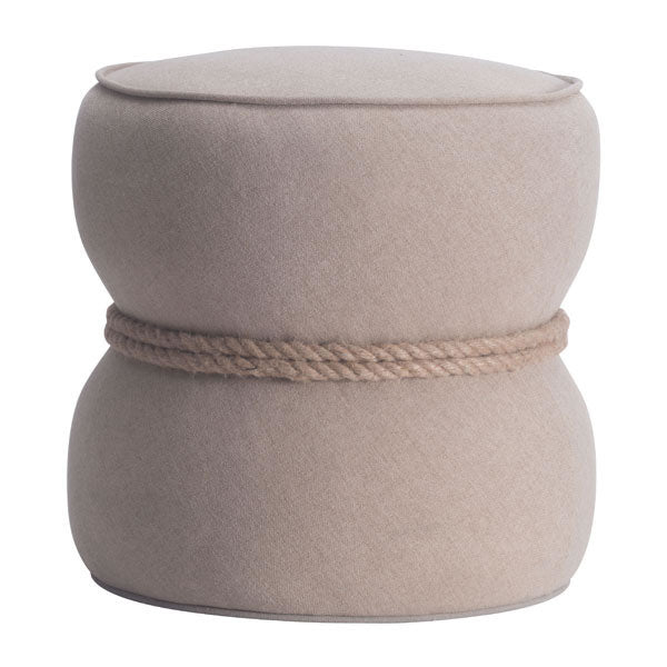 18.9" X 18.9" X 18.5" Beige Polyblend Ottoman