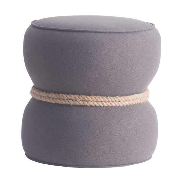18.9" X 18.9" X 18.5" Gray Polyblend Ottoman