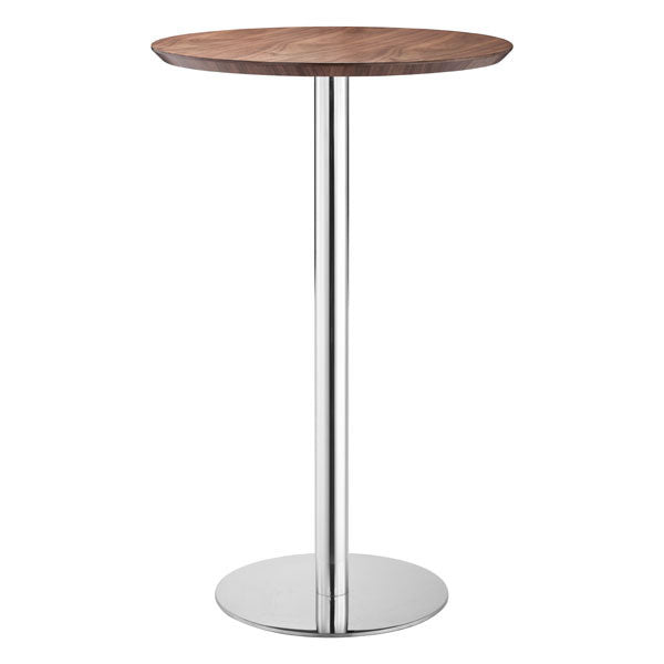 31.5" X 31.5" X 43" Lemon Drop Chrome Bar Table