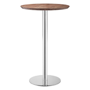 31.5" X 31.5" X 43" Lemon Drop Chrome Bar Table