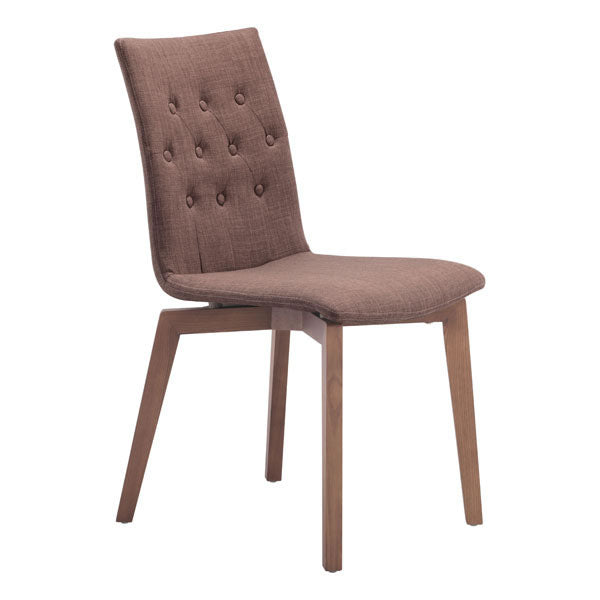 18" X 21.3" X 35.4" 2 Pcs Tobacco Polyblend Solid Wood Dining Chair