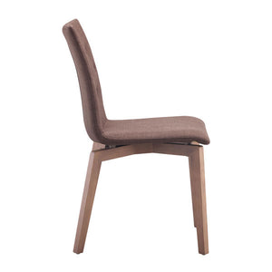 18" X 21.3" X 35.4" 2 Pcs Tobacco Polyblend Solid Wood Dining Chair
