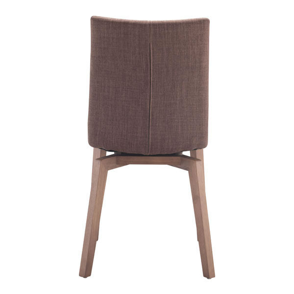 18" X 21.3" X 35.4" 2 Pcs Tobacco Polyblend Solid Wood Dining Chair