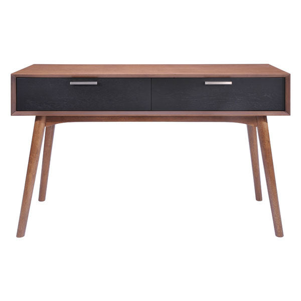 Walnut And Black Wood Console Table