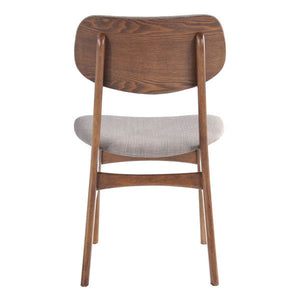 19.3" X 20" X 30.9" 2 Pcs Dove Gray Linen Polyblend Rubberwood Dining Chair