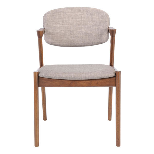 20.3" X 23" X 31.5" 2 Pcs Dove Gray Dining Chair   - Linen Polyblend Rubberwood