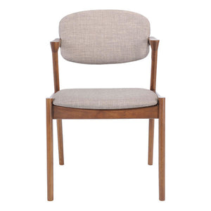 20.3" X 23" X 31.5" 2 Pcs Dove Gray Dining Chair   - Linen Polyblend Rubberwood