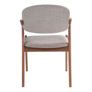 20.3" X 23" X 31.5" 2 Pcs Dove Gray Dining Chair   - Linen Polyblend Rubberwood
