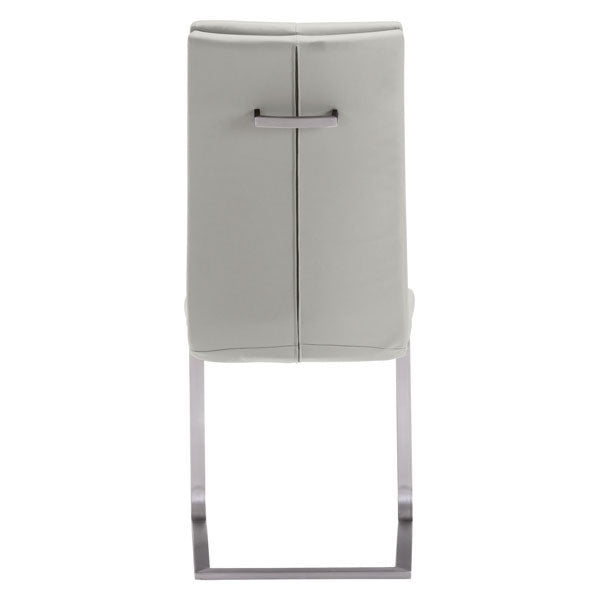 17.5" X 21.7" X 40.6" 2 Pcs Taupe Leatherette Chromed Steel Dining Chair