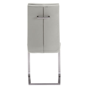 17.5" X 21.7" X 40.6" 2 Pcs Taupe Leatherette Chromed Steel Dining Chair