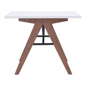19.7" X 17.9" X 18.5" Walnut Wood Side Table