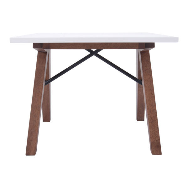 19.7" X 17.9" X 18.5" Walnut Wood Side Table