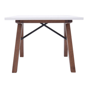 19.7" X 17.9" X 18.5" Walnut Wood Side Table