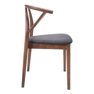 19.7" X 18.5" X 29.9" 2 Pcs Espresso Linen Dining Chair