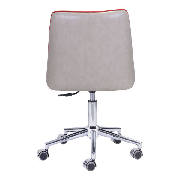 24" X 24" X 35.8" Orange/Beige Polyblend Office Chair
