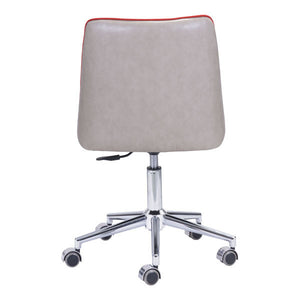 24" X 24" X 35.8" Orange/Beige Polyblend Office Chair
