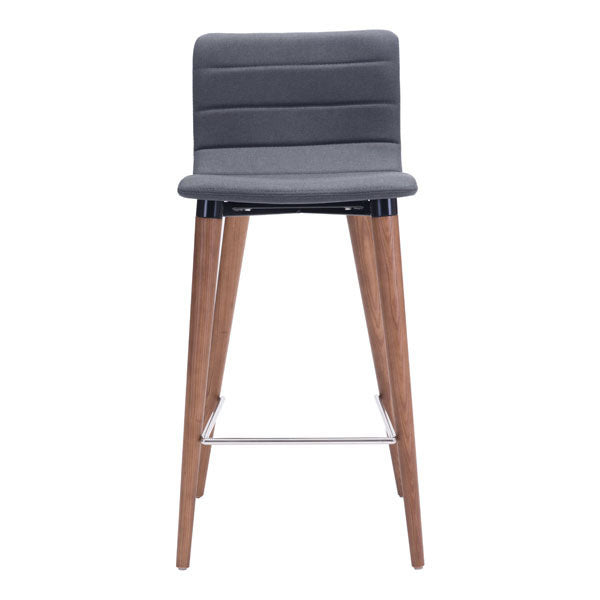 16" X 18.9" X 34.3" 2 Pcs Polyblend Counter Chair Gray