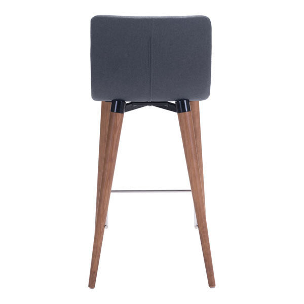 16" X 18.9" X 34.3" 2 Pcs Polyblend Counter Chair Gray