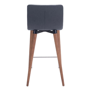 16" X 18.9" X 34.3" 2 Pcs Polyblend Counter Chair Gray