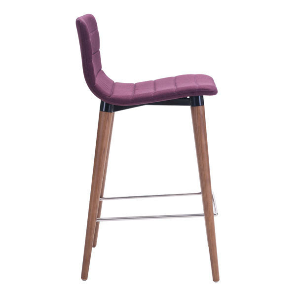 16" X 18.9" X 34.3" 2 Pcs Purple Polyblend Counter Chair