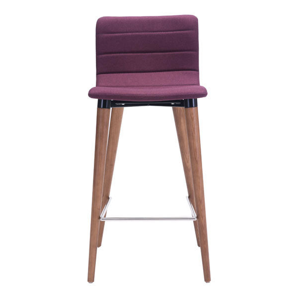 16" X 18.9" X 34.3" 2 Pcs Purple Polyblend Counter Chair