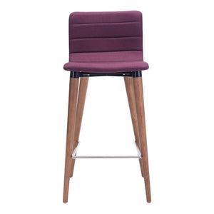 16" X 18.9" X 34.3" 2 Pcs Purple Polyblend Counter Chair