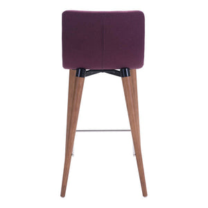 16" X 18.9" X 34.3" 2 Pcs Purple Polyblend Counter Chair