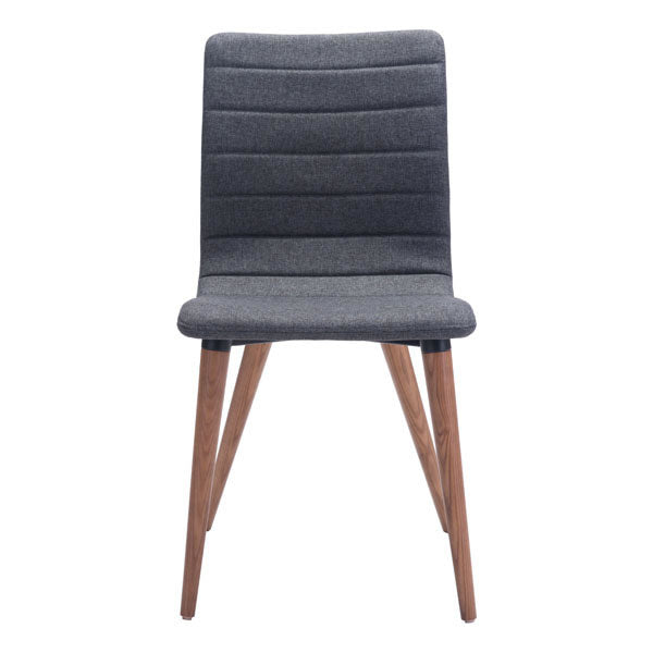 17.7" X 20.9" X 33.9" 2 Pcs Gray Polyblend Powder Coated Metal Dining Chair