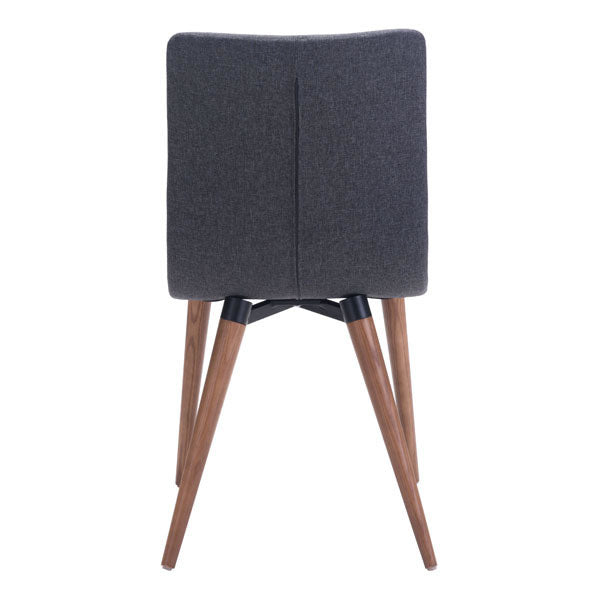 17.7" X 20.9" X 33.9" 2 Pcs Gray Polyblend Powder Coated Metal Dining Chair