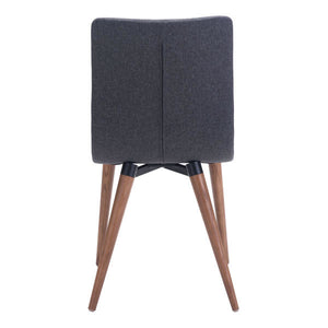 17.7" X 20.9" X 33.9" 2 Pcs Gray Polyblend Powder Coated Metal Dining Chair
