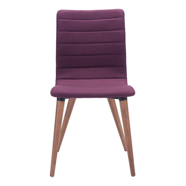 17.7" X 20.9" X 33.9" 2 Pcs Purple Polyblend Powder Coated Metal Dining Chair