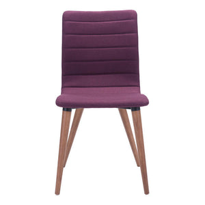 17.7" X 20.9" X 33.9" 2 Pcs Purple Polyblend Powder Coated Metal Dining Chair