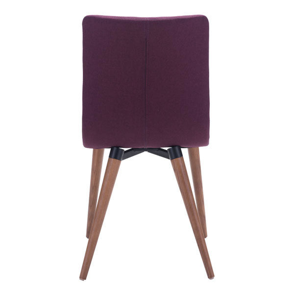 17.7" X 20.9" X 33.9" 2 Pcs Purple Polyblend Powder Coated Metal Dining Chair