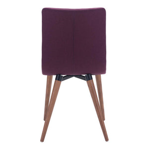 17.7" X 20.9" X 33.9" 2 Pcs Purple Polyblend Powder Coated Metal Dining Chair