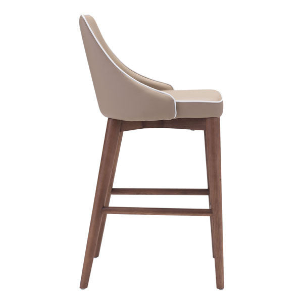 18" X 19.7" X 37" Beige Leatherette Counter Chair
