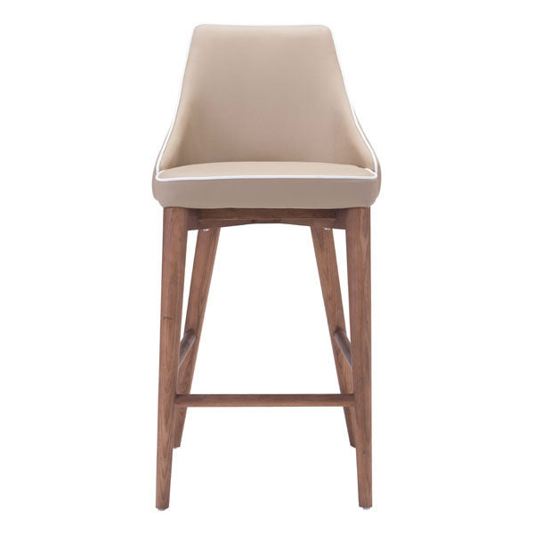 18" X 19.7" X 37" Beige Leatherette Counter Chair