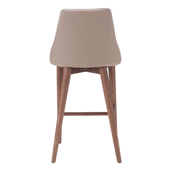 18" X 19.7" X 37" Beige Leatherette Counter Chair
