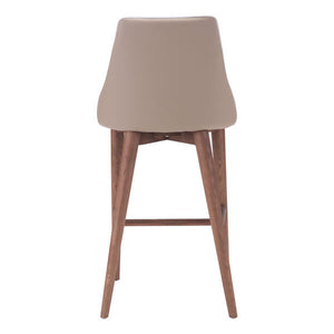 18" X 19.7" X 37" Beige Leatherette Counter Chair