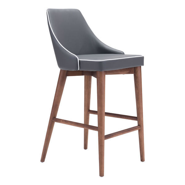 18" X 19.7" X 37" Dark Gray Leatherette Counter Chair