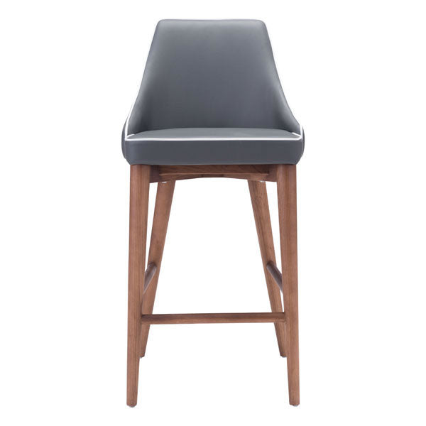 18" X 19.7" X 37" Dark Gray Leatherette Counter Chair