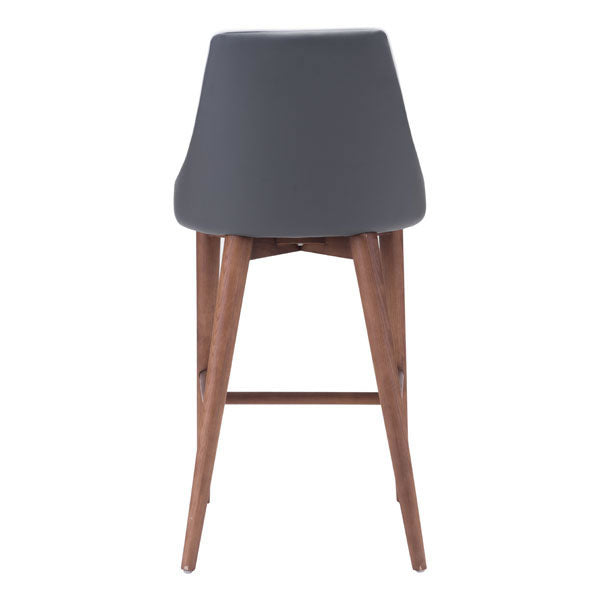 18" X 19.7" X 37" Dark Gray Leatherette Counter Chair
