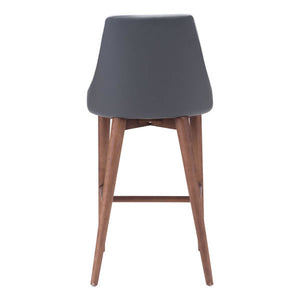 18" X 19.7" X 37" Dark Gray Leatherette Counter Chair