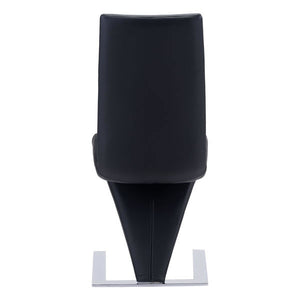 17.7" X 25" X 37.4" 2 Pcs Black Leatherette Powder Coated Metal Dining Chair