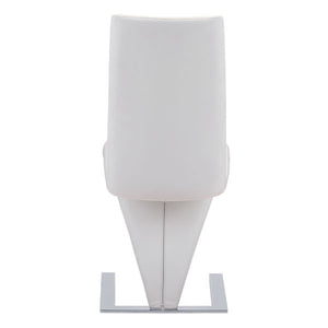 17.7" X 25" X 37.4" 2 Pcs White Leatherette Powder Coated Metal Dining Chair