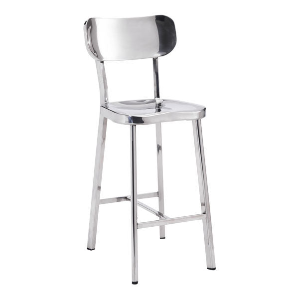 15.6" X 17.7" X 37.4" 2 Pcs Stainless Steel Counter Chair