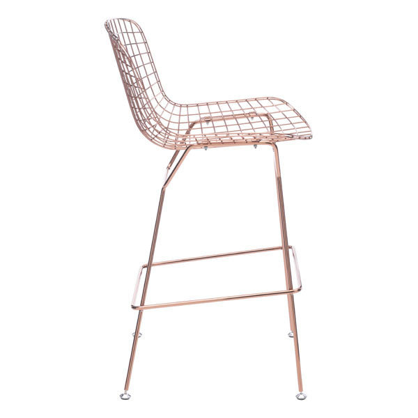 21.3" X 23" X 40" 2 Pcs Rose Gold Wire Bar Chair