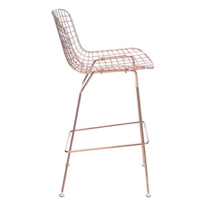 21.3" X 23" X 40" 2 Pcs Rose Gold Wire Bar Chair